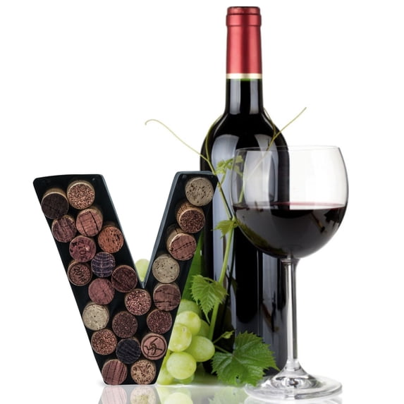 Made Easy Kit Metal Letter Wine Cork Keepsake Saver & Holder Monogram w/Free Wall Mount Kit A-Z