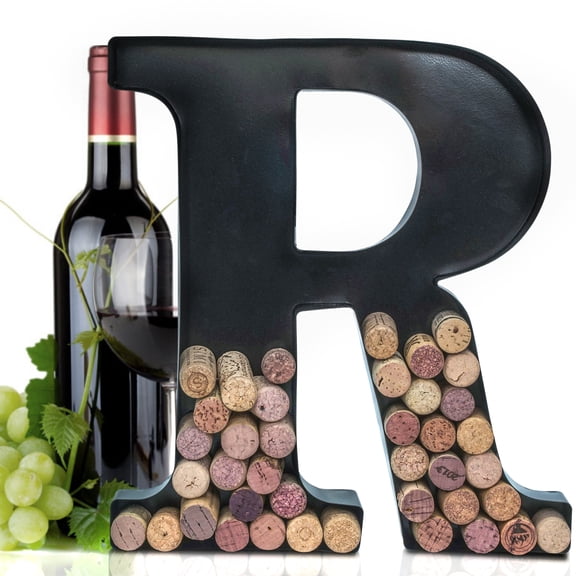 Made Easy Kit Metal Letter Wine Cork Keepsake Saver & Holder Monogram w/Free Wall Mount Kit A-Z