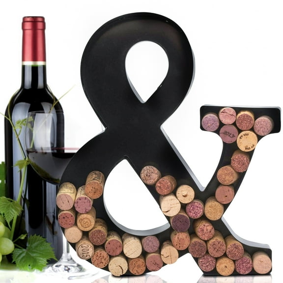 Made Easy Kit Metal Letter Wine Cork Savers Monogram w/ Free Wall Mount Kit, A-Z (&)
