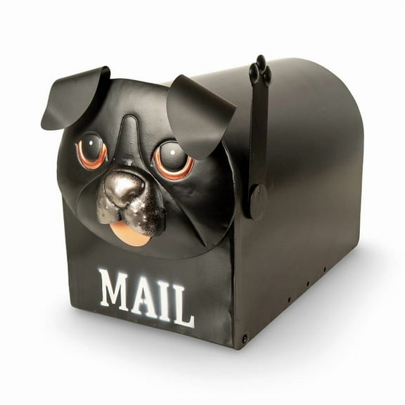 Made Easy Kit Metal Mailbox Animal Design - Black Dog Fast Straight Forward Post Mounting Bracket Install