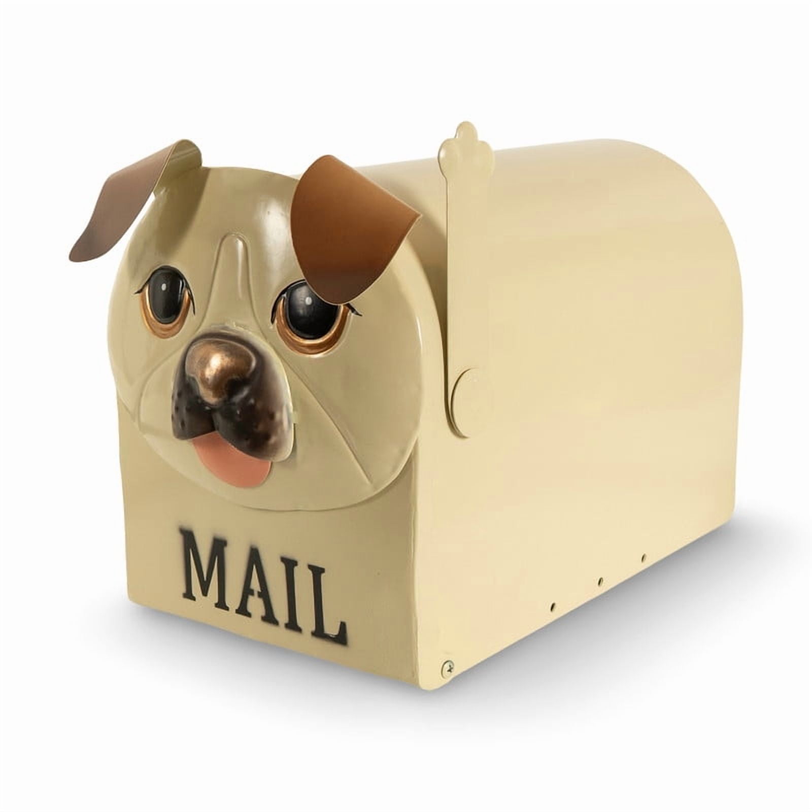 Made Easy Kit Metal Mailbox Animal Design - Brown Dog Fast Straight Forward Post Mounting Bracket Install