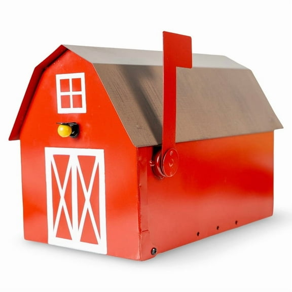 Made Easy Kit Metal Mailbox Animal Design - Red Farmhouse Fast Straight Forward Post Mounting Bracket Install