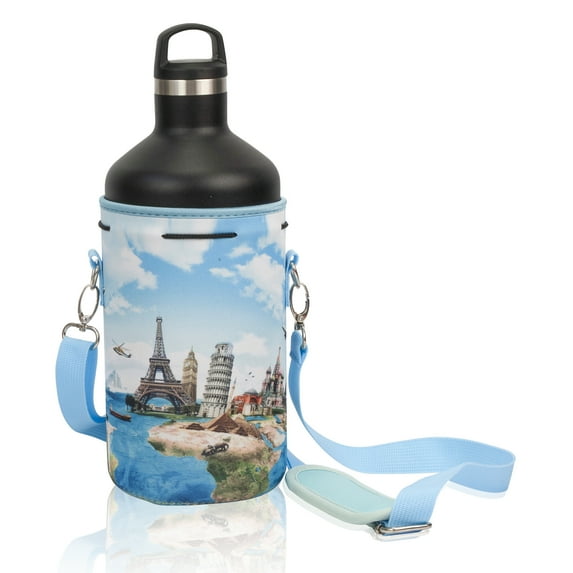 Made Easy Kit Neoprene Water Bottle Carrier Holder, Insulator w/ Adjustable Shoulder Strap