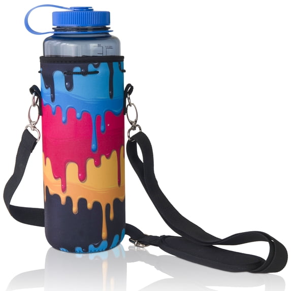 Made Easy Kit Neoprene Water Bottle Carrier Holder, Insulator w/ Adjustable Shoulder Strap