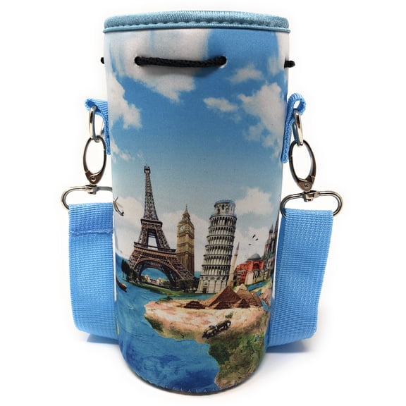 Made Easy Kit Neoprene Water Bottle Holder and Sleeve for 1-1.5 L Water Bottles With Adjustable Shoulder Strap