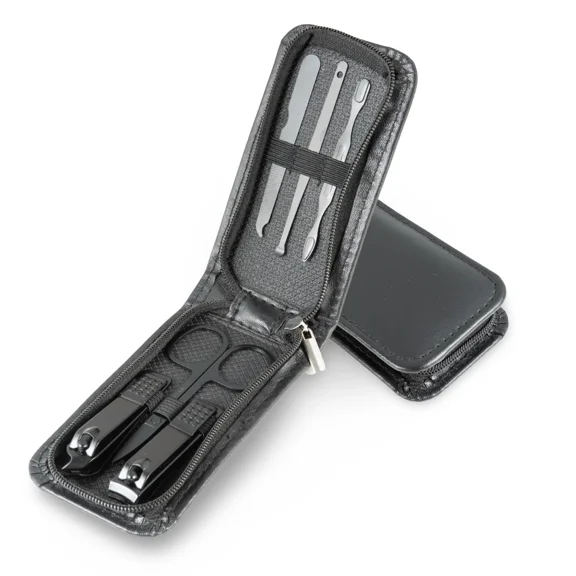 Made Easy Kit Portable Nail Clipper Set - Black 6-Piece Travel Manicure Kit