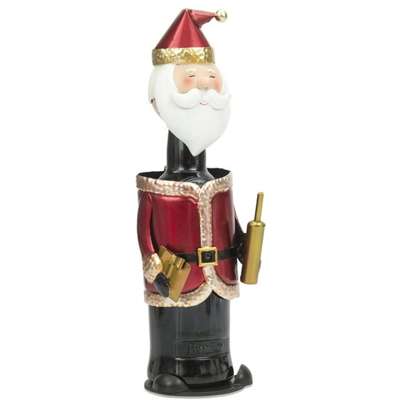 Made Easy Kit Wine Bottle Display Holder Rack - Premium Setting Home Sculpture Statute - Metal Tabletop Functional Farmhouse Décor (Santa Claus)