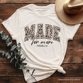 thumbnail image 1 of Made For More Christian T-Shirt, Ephesians 2:10 Leopard Faith Bible Verse Easter Tee, 1 of 10