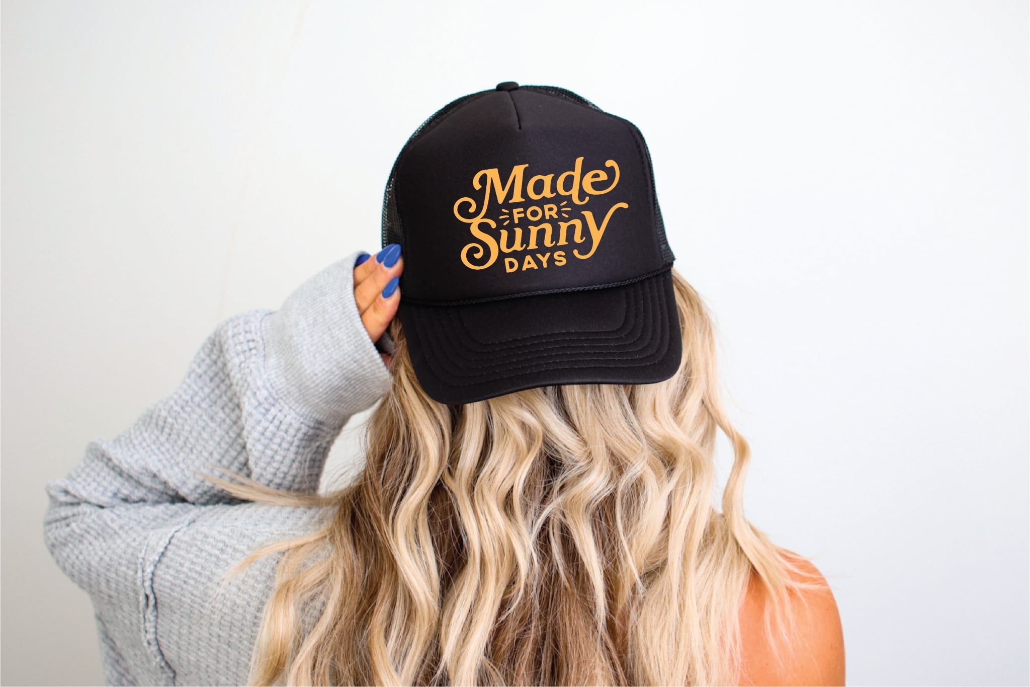 Made For Sunny Days Black Unisex Foam Trucker Hat