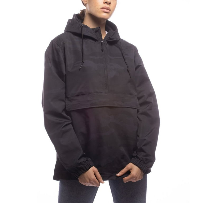 Made For The People Anorak Upcycled Rain Jacket in Black Camo XL
