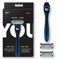thumbnail image 1 of Made For You by BIC Shaving Razor Blades for Every Body - Men & Women, with 2 Cartridge Refills - 5-Blade Razors for a Smooth Close Shave, Navy, Kit, 1 of 8