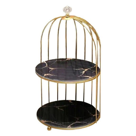 Made From Birdcage Shaped Cakes Cupcakes Display Serving Stand Dresser Cosmetics Cosmetics Cosmetics Makeups Storage Organizer Holder for , Black 2 Tier