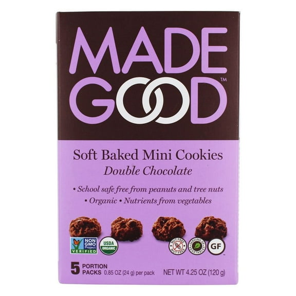 Made Good Soft Baked Mini Cookies Double Chocolate, 4.25 Oz, Pack Of 6