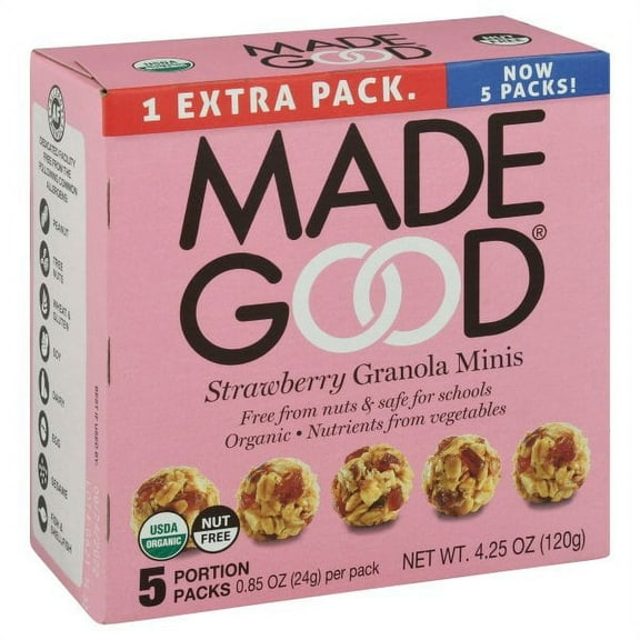 Made Good Strawberry Granola Minis, 0.85 oz, 5 count Pack Of 6