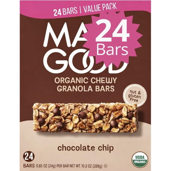Made_Goods Chocolate Chip Granola Bars (24 Count) | Chocolate Drizzled, Chocolate chip Flavor | Gluten Free | Nut Free | Organic Snacks, 0.85 oz Each