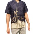 thumbnail image 1 of Made in Hawaii, 100% Rayon, 2 Tone Bamboo, Men's Aloha Shirt, Luau, Tropical Hawaiian Shirt, Button Down, Coconut Buttons, Casual and Fun Short Sleeve Shirt, Matching Pocket, Hand Made, 1 of 1