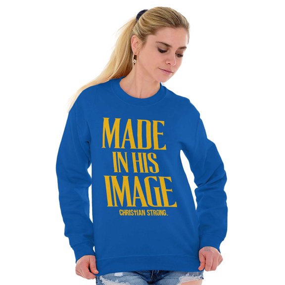 Made His Image Jesus Christian Sweatshirt for Men or Women Brisco Brands S