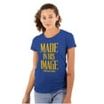 thumbnail image 1 of Made His Image Jesus Christian Womens Slim Fit Graphic Tee Brisco Brands S, 1 of 5
