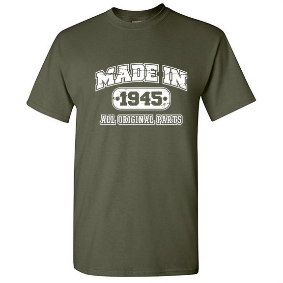 Made In 1945 All Orignal Parts Mens Tshirts Graphic Funny Tee 77th Birthday Apparel Novelty Gift For Sarcasm Lovers Holiday Humor Sarcastic T Shirt