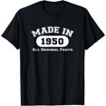 thumbnail image 1 of Made In 1950 All Original Parts Funny 72nd Birthday Gift T-Shirt, 1 of 3