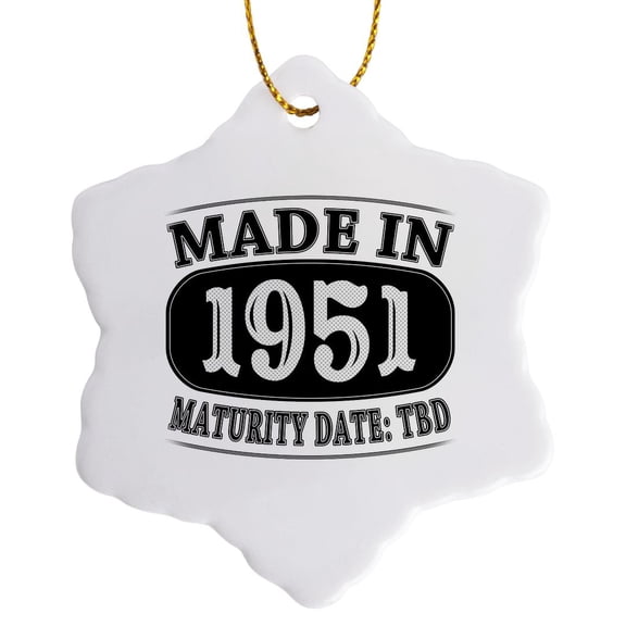 3drose, Made in 1951 - Maturity Date Tdb, 3 inch Snowflake Porcelain Ornament