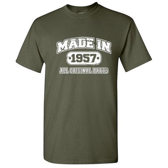 Made In 1957 All Orignal Parts Mens Tshirts Graphic Funny Tee 65th Birthday Apparel Novelty Gift For Sarcasm Lovers Holiday Humor Sarcastic T Shirt