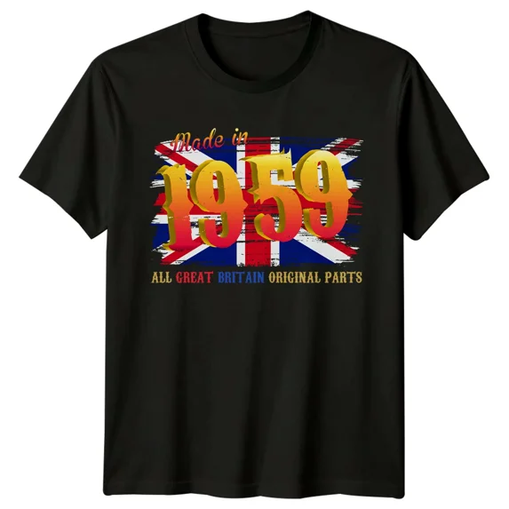 Made In 1959 66th Birthday Great Britain Mens T-Shirt Womens Tee Graphic Top