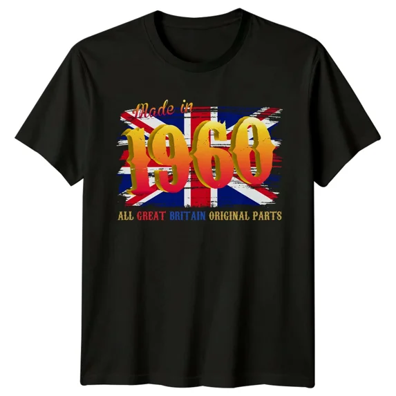 Made In 1960 All Great Britain Original Parts Birthday Mens T-Shirt Womens Tee