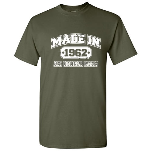 Made In 1962 All Orignal Parts Mens Tshirts Graphic Funny Tee 60th Birthday Apparel Novelty Gift For Sarcasm Lovers Holiday Humor Sarcastic T Shirt