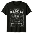 thumbnail image 1 of Made In 1963 Mens T Shirt 62nd Birthday Gift Aged To Perfection, 1 of 2