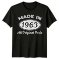 thumbnail image 1 of Made In 1963 Mens T Shirt 62nd Birthday Gift Sixty Two Year Old, 1 of 2