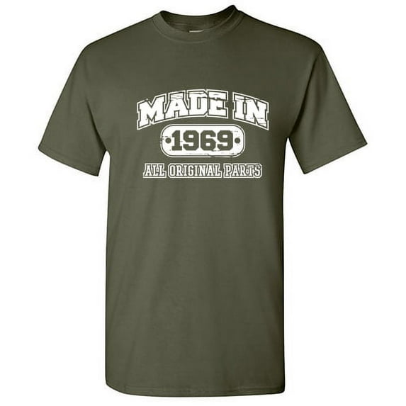 Made In 1969 All Orignal Parts Mens Tshirts Graphic Funny Tee 53rd Birthday Apparel Novelty Gift For Sarcasm Lovers Holiday Humor Sarcastic T Shirt