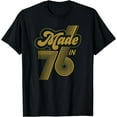 thumbnail image 1 of Made In 1976 Fun Retro 70s Birthday T-Shirt Black Small, 1 of 4