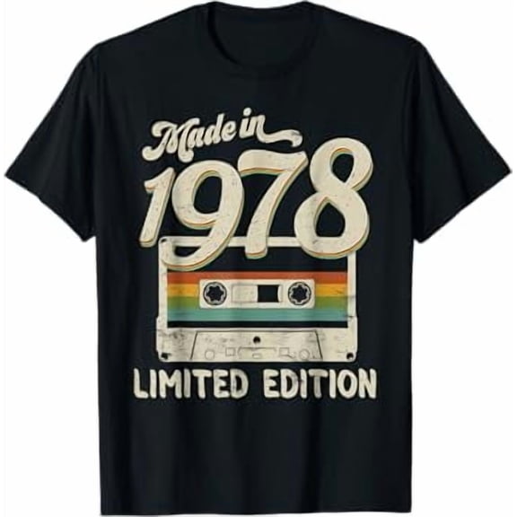 Made In 1978 43rd Birthday Vintage Cassette T-Shirt