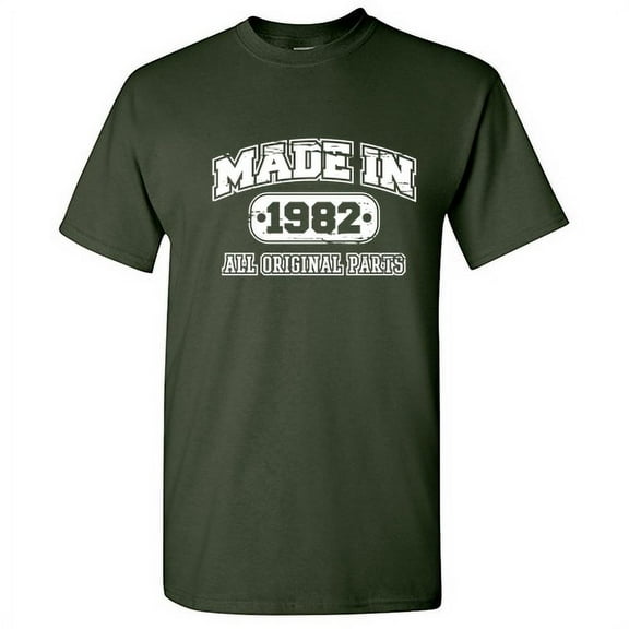 Made In 1982 All Orignal Parts Mens Tshirts Graphic Funny Tee 40th Birthday Apparel Novelty Gift For Sarcasm Lovers Holiday Humor Sarcastic T Shirt