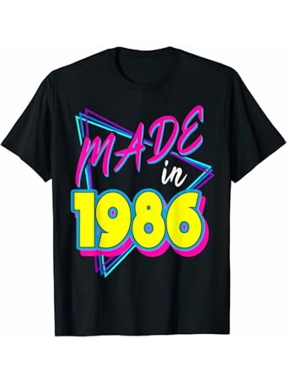 Made In 1986 35Th Birthday Retro 35 Years Old 80S Vintage Shirt BLACK Unisex S-5XL Hot Trending Shirt, Vintage Birthday Gift