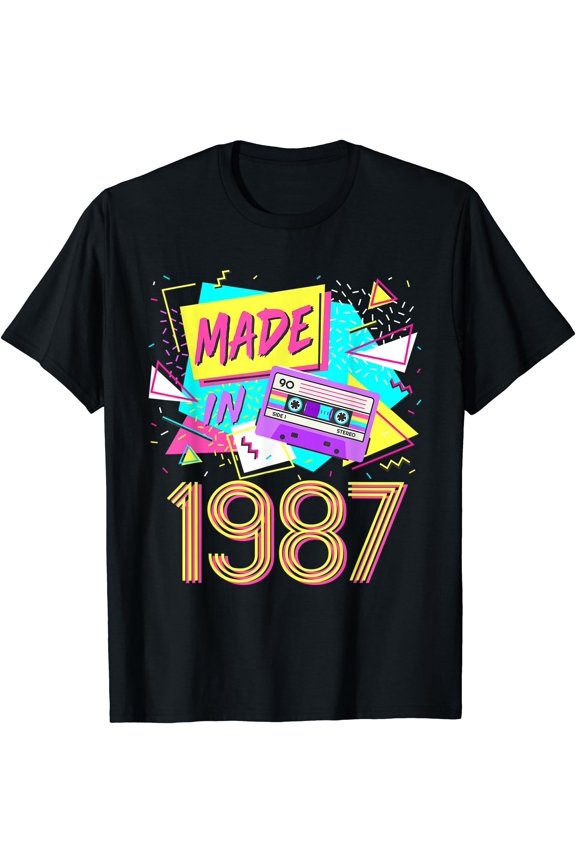 Made In 1987 35 Years Old Retro Vintage 80s 35th Birthday T-Shirt