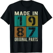 Made In 1987 Vintage Retro Original Parts Born 1987 Birthday T-Shirt