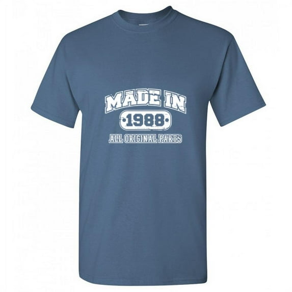 Made In 1988 All Orignal Parts Mens Tshirts Graphic Funny Tee 34th Birthday Apparel Novelty Gift For Sarcasm Lovers Holiday Humor Sarcastic T Shirt