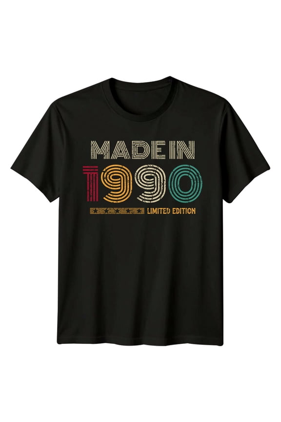 Made In 1990 Mens T Shirt 36Th Birthday Vintage All Original Parts