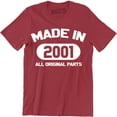 thumbnail image 1 of Made In 2001 All Original Parts 18 Years Of Being 18st Birthday Men's T-Shirt, 1 of 4