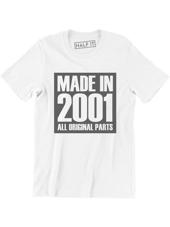 Made In 2001 All Original Parts 18Th Birthday Gift Present Men's T-Shirt