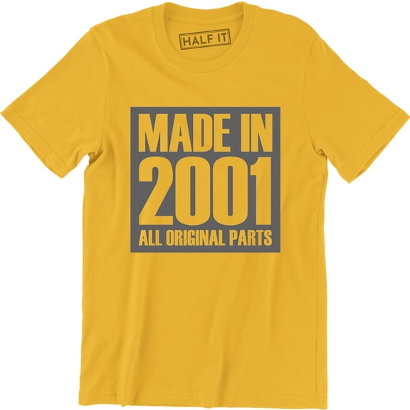 Made In 2001 All Original Parts 18Th Birthday Gift Present Men's T-Shirt