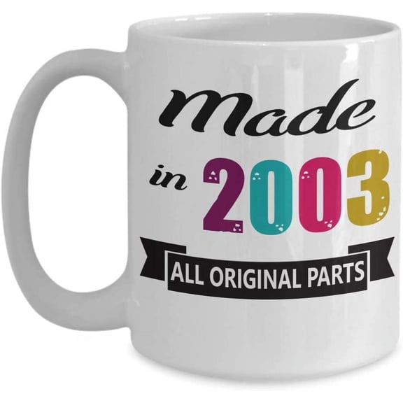 Made In 2003 Coffee Mug Happy 16th, 17th Birthday Gift Ideas for Him Her Women Men Friend Gift For 16, 17 Year Old Mug Tea Cup Christmas, Xmas