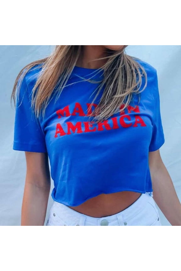 Made In America, American Graphic Crop Top, Patriotic Shirt, Fourth Of July Shirt, Plus Size Unisex S-5XL Hot Trending Shirt, Vintage Birthday Gift