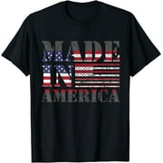 Made In America Born And Raised American Flag T-Shirt
