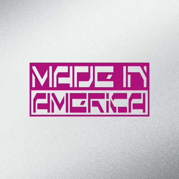 Made In America Decal Sticker | 5.5-Inches By 2.5-Inches | Hot Pink Vinyl Decal