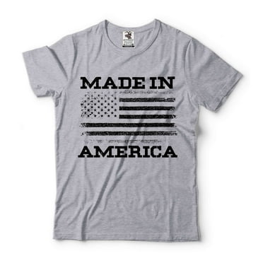 Made In America Shirt USA Flag Shirt US Patriotic Shirt 4th Of July Shirt Independence Shirt (Large Grey)