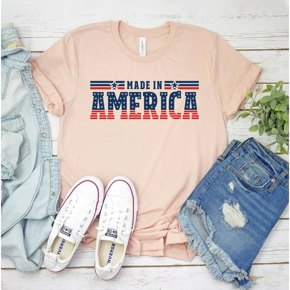 Made In America T-shirt Independence Day Shirt Usa Tee Fourth Of July Top 4Th Gift Patriotic Freedom Flag Cute