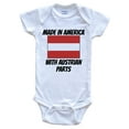 thumbnail image 1 of Made In America With Austrian Parts Austria Flag Funny Baby Bodysuit - Cute One Piece Baby Bodysuit, 6-9 Months White, 1 of 2
